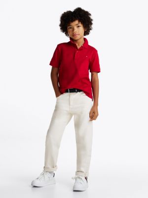 rot regular fit poloshirt für jungen - tommy hilfiger