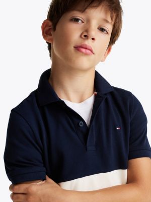 multi colour-blocked polo shirt for boys tommy hilfiger