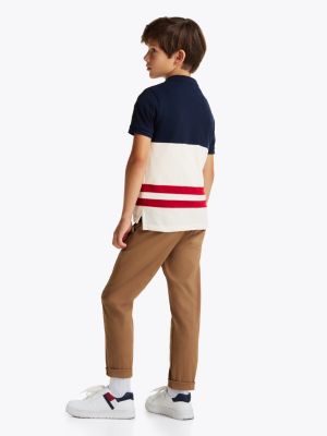 polo con motivo color block multicolore da bambini tommy hilfiger