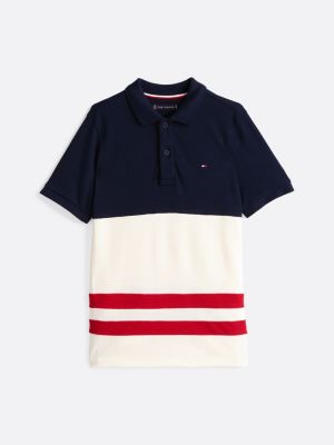 polo con motivo color block multicolore da bambini tommy hilfiger