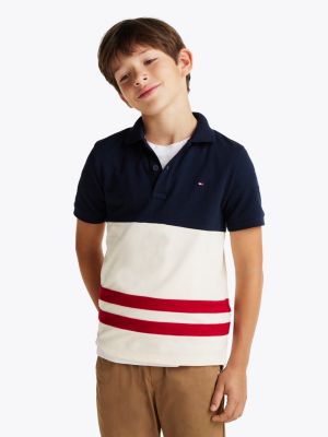 polo colour-block multi pour garçons tommy hilfiger