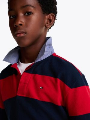 multi rugby stripe polo shirt for boys tommy hilfiger