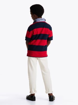 multi rugby stripe polo shirt for boys tommy hilfiger