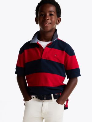 polo a righe rugby multi da bambini tommy hilfiger