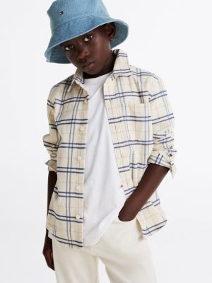 multi mixed check regular fit shirt for boys tommy hilfiger