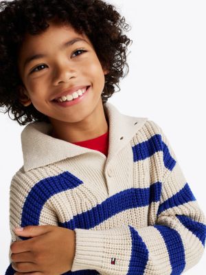 pullover a righe con colletto ampio multicolore da bambini tommy hilfiger