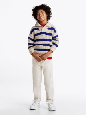 pullover a righe con colletto ampio multicolore da bambini tommy hilfiger