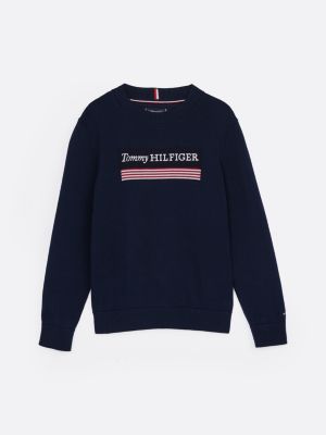 blau 1985 collection pullover mit logo für jungen - tommy hilfiger