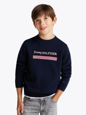 blau 1985 collection pullover mit logo für jungen - tommy hilfiger