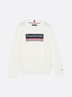 beige 1985 collection logo jumper for boys tommy hilfiger