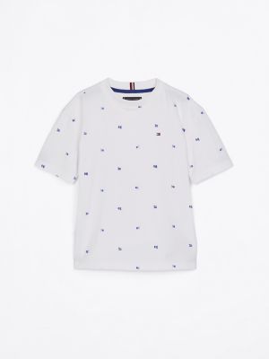 multi flag print t-shirt for boys tommy hilfiger