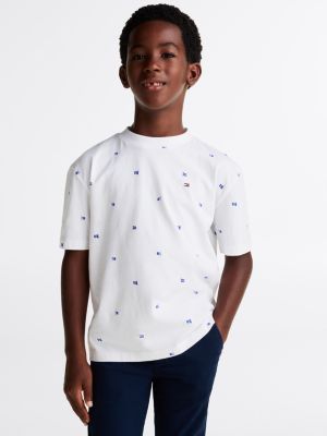 multi flag print t-shirt for boys tommy hilfiger