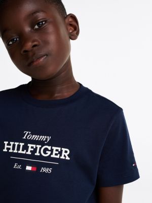 blau 1985 collection t-shirt mit logo für jungen - tommy hilfiger