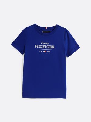 t-shirt 1985 collection con logo blu da bambini tommy hilfiger