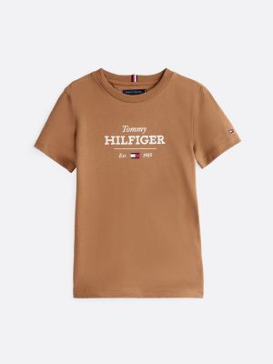 brown 1985 collection logo t-shirt for boys tommy hilfiger