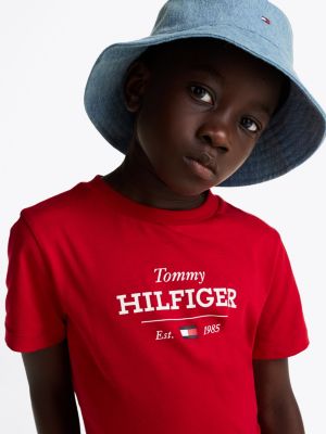 rot 1985 collection t-shirt mit logo für jungen - tommy hilfiger