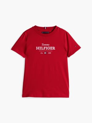 t-shirt 1985 collection con logo rosso da bambini tommy hilfiger