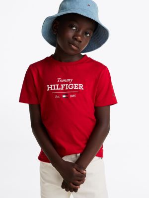 t-shirt 1985 collection con logo red da bambini tommy hilfiger