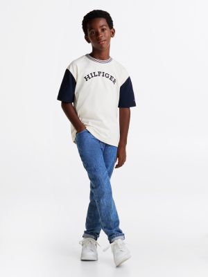 multi hilfiger monotype flock t-shirt for boys tommy hilfiger