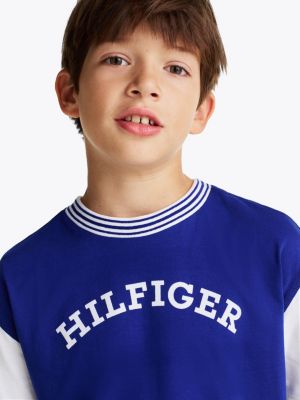 t-shirt hilfiger monotype con logo floccato multicolore da bambini tommy hilfiger