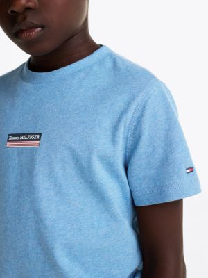 blau hilfiger monotype meliertes t-shirt für jungen - tommy hilfiger