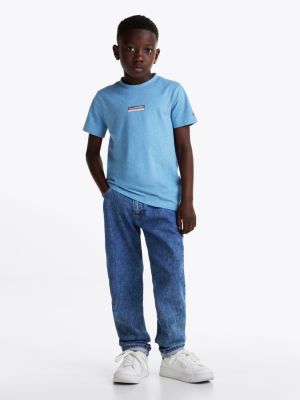 blauw hilfiger monotype gemêleerd t-shirt voor jongens - tommy hilfiger