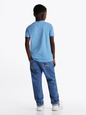 blauw hilfiger monotype gemêleerd t-shirt voor jongens - tommy hilfiger