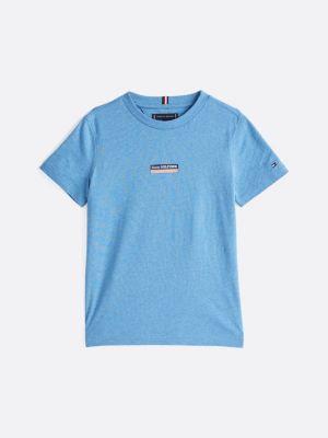 blauw hilfiger monotype gemêleerd t-shirt voor jongens - tommy hilfiger