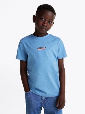 blau hilfiger monotype meliertes t-shirt für jungen - tommy hilfiger