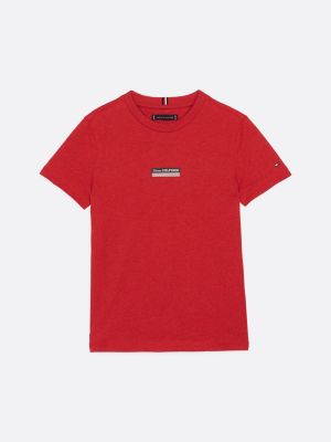 rot hilfiger monotype meliertes t-shirt für jungen - tommy hilfiger