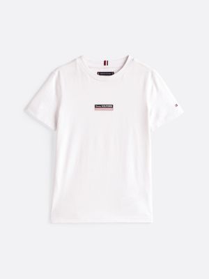 t-shirt hilfiger monotype chiné blanc pour garçons tommy hilfiger