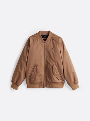 brown logo twill bomber jacket for boys tommy hilfiger