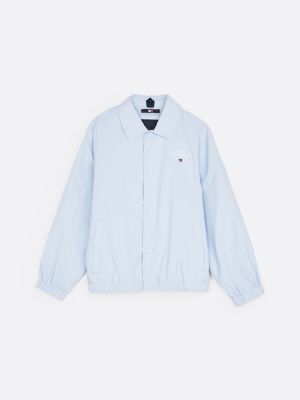 veste de coach à logo brodé bleu pour garçons tommy hilfiger