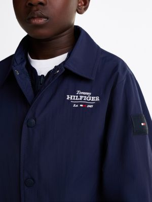 veste de coach 3-en-1 à capuche bleu pour garçons tommy hilfiger