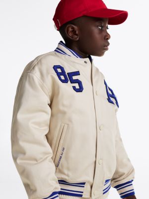 bomber varsity in twill multicolore da bambini tommy hilfiger