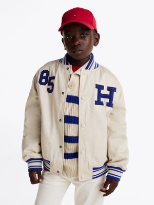 multi varsity twill bomber jacket for boys tommy hilfiger