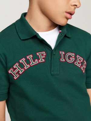 green hilfiger monotype regular polo shirt for boys tommy hilfiger