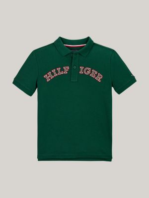 green hilfiger monotype regular polo shirt for boys tommy hilfiger