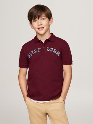 red hilfiger monotype regular polo shirt for boys tommy hilfiger