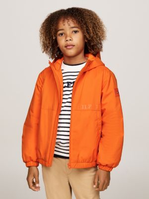 veste matelassée légère en ripstop orange pour garçons tommy hilfiger