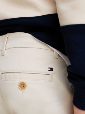 beige 1985 collection slim fit twill chino voor jongens - tommy hilfiger