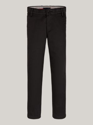 zwart 1985 collection slim fit twill chino voor jongens - tommy hilfiger