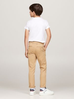 pantaloni chino 1985 collection slim fit beige da bambini tommy hilfiger