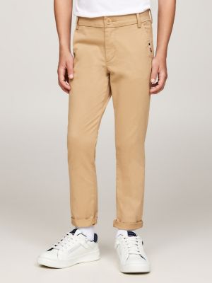 pantaloni chino 1985 collection slim fit beige da bambini tommy hilfiger