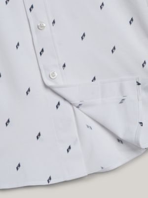 camicia adaptive regular fit a righe bianco da bambini tommy hilfiger