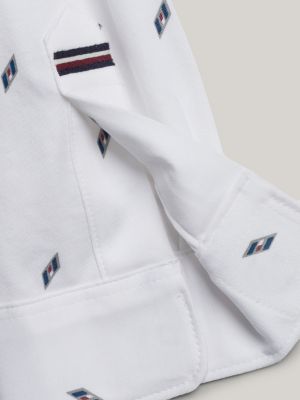 camicia adaptive regular fit a righe bianco da bambini tommy hilfiger