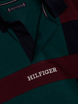 polo coupe standard adaptive colour-block vert pour garçons tommy hilfiger