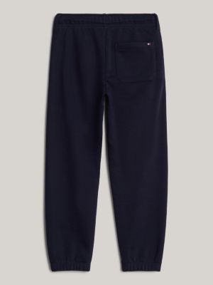 joggers adaptive con logo ricamato blu da bambini tommy hilfiger