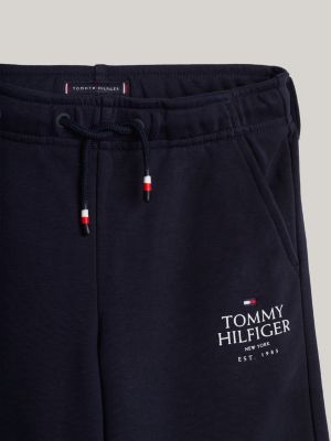 joggers adaptive con logo ricamato blu da bambini tommy hilfiger