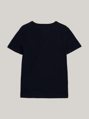 blue adaptive logo t-shirt for boys tommy hilfiger